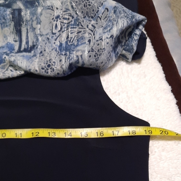R&M Richards Navy Asymmetrical Floral Dress - Picture 6 of 8
